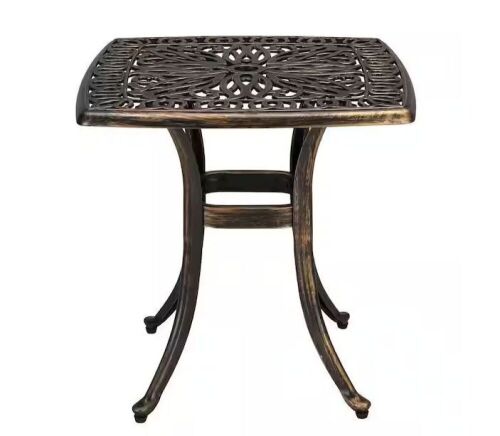 Bronze Square Aluminum Outdoor Side Table  - Lot 368