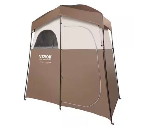 Camping Shower Tent 83 in. L x 42 in. W x 83 in. H 2 Rooms Privacy Tent - Lot 378