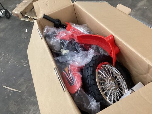6V Kids Electric Ride-On Motorcycle Toy w/ Training Wheels, Lights, Music - Lot 702