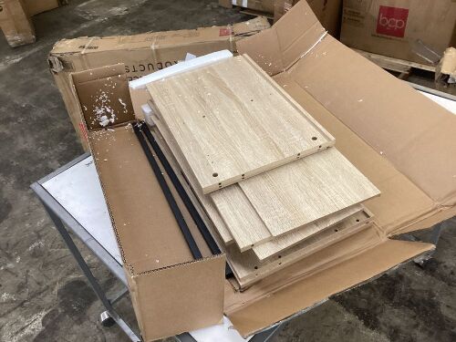 2-Door Rattan Storage Cabinet Accent Furniture for Living Room w/ Foot Pads - Unknown if Hardware is Complete  - Lot 713