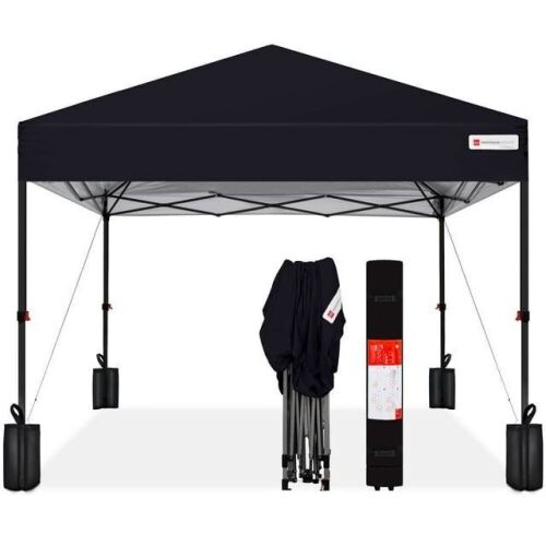 One-Person Setup Instant Pop Up Canopy w/ Case, 4 Weight Bags - 12x12ft - Lot 734