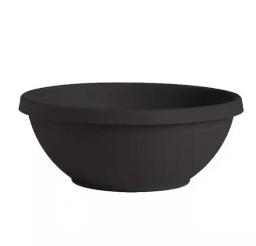 Lot of (5) Bloem Terra Medium 14 in. Black Plastic Bowl Planter - Lot 548