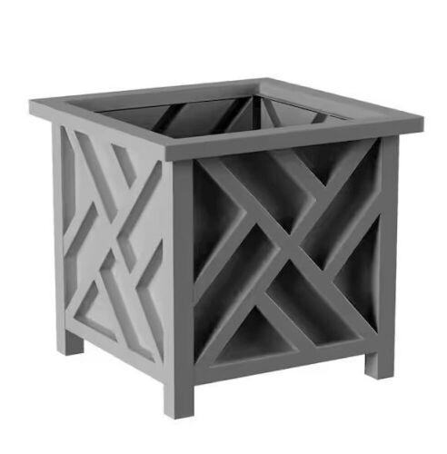 Pure Garden 14.75 in. L x 14.75 in. W x 13 in. H Polypropylene Garden Planter Box Gray  - Lot 196
