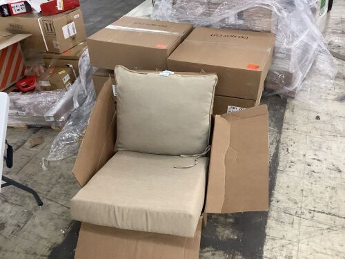 Lot of (5) Arden Selections 24 in. x 24 in. 2-Piece Deep Seating Outdoor Lounge Chair Cushion in Tan Hamilton - Lot 197