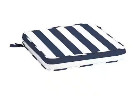 Lot of (2) Arden Selections ProFoam 20 in. x 20 in. Sapphire Blue Cabana Stripe Square Outdoor Seat Cushion  - Lot 645