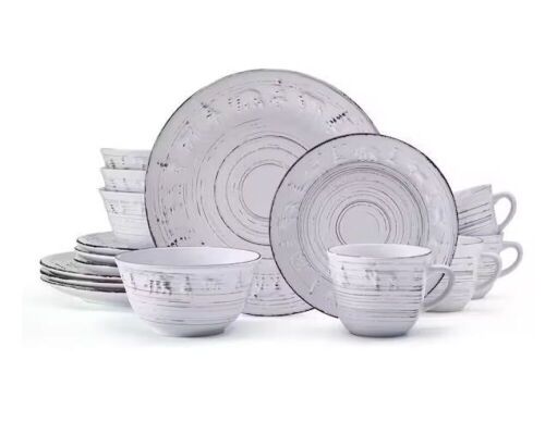 Pfaltzgraff 16-Piece Trellis Lodge White Stoneware Dinnerware Set, Service for 4  - Lot 650