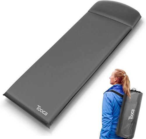 TOOCA Self-Inflating Memory Foam Camping Mattress with Built in Pillow  - Lot 664