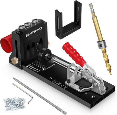 ENJOYWOOD Pocket Hole Jig System with Portable Base  - Lot 189