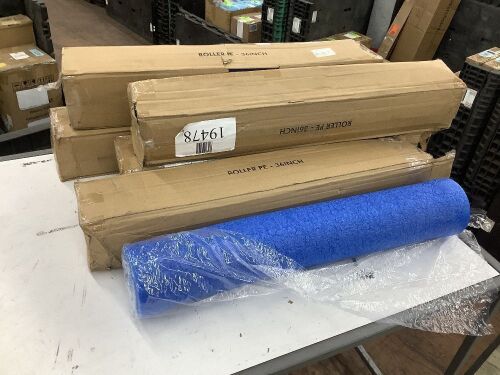Lot of (5) Yes4All Soft-Density Round PE 36 inch Foam Rollers  - Lot 201