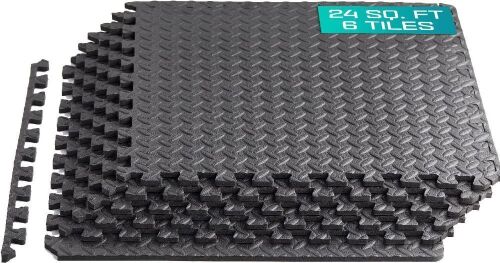 Lot of (5) Yes4All EVA Interlocking Exercise Foam Floor Mats with Border, 6 Pieces - Lot 202