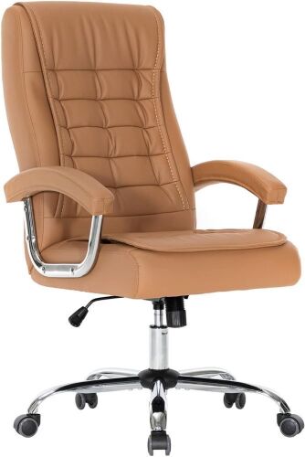  Hoxne Adjustable Leather Executive Office Chair High Back Swivel with Padded Armrest 350lbs Load-Bearing Spring Seat  - Lot 80