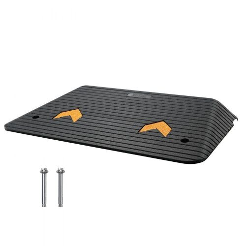 VEVOR Rubber Threshold Ramp, 3.5" Rise with 1 Channel, Non-Slip Textured Surface, 33069 lbs Load Capacity - Lot 125