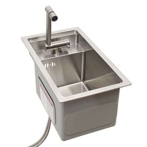 Stainless Steel Single Bowl Sink Set w/Folding Faucet - Lot 141