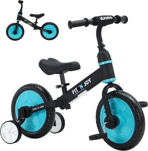 Kids Balance Bike with Pedals & Training Wheels Options - Lot 142