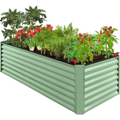 Outdoor Metal Raised Garden Bed for Vegetables, Flowers, Herbs - 8x4x2ft - Lot 561