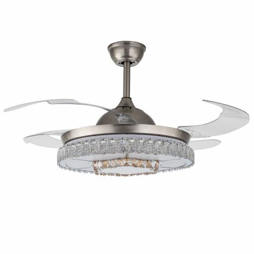 Modern Invisible Crystal Chandelier Ceiling Fan Light - Lot 157