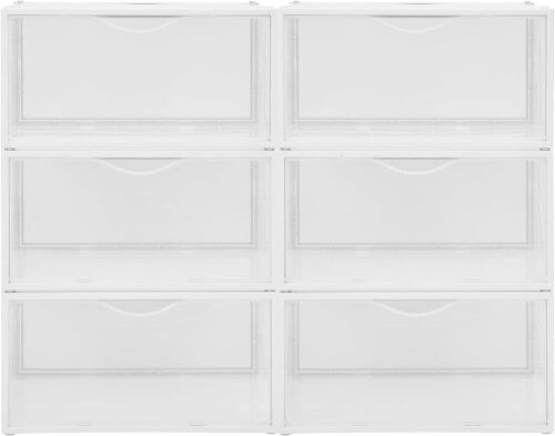 Clik Stackable Plastic Shoe Storage Box, 6 Pack  - Lot 599