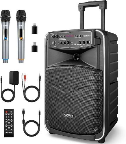  GTSK12-2 Bluetooth DSP PA System with 12" Subwoofer, Wireless Microphones, Rechargeable, Support USB/TWS/LINE in/FM  - Lot 55