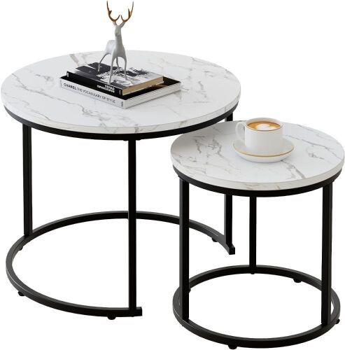 Round Nesting Coffee Table Side Table Set  - Lot 37