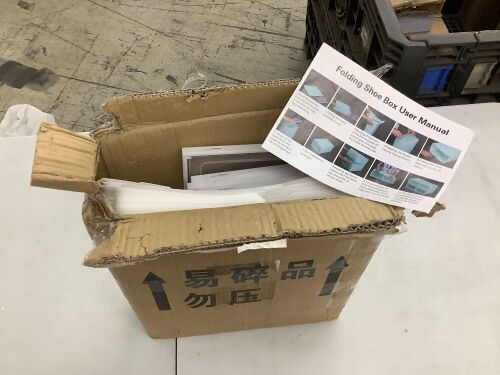 Plastic Folding Shoe Storage Boxes, 20 Pack  - Lot 487