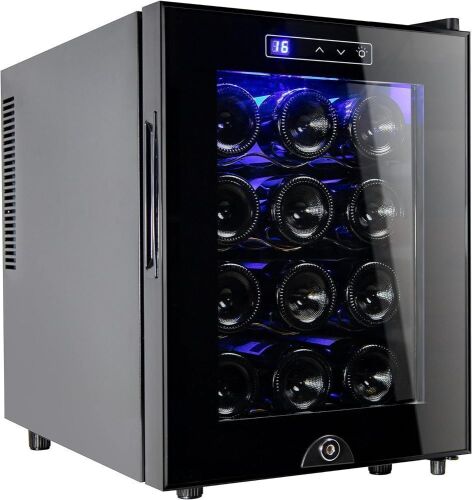  Miladred 12 Bottle Freestanding Wine Cooler with Lock & Digital Temperature Control  - Lot 12