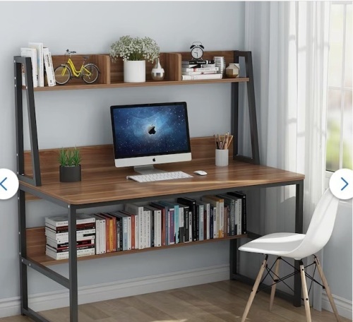 Tribesigns Hoga-C0037 47.24-in Brown Modern/Contemporary Computer Desk Hutch Included - Lot 75