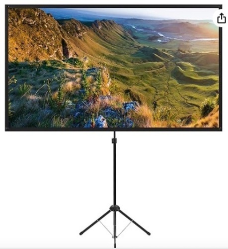 Projector Screen with Stand, 100 Inch Outdoor Projector Screen 16:9 and Tripod Stand, Portable Projector Screen with 1.2 Gain, Lightweight and Compact, Easy Setup, Idea for Home Cinema, Backyard Party - Lot 76