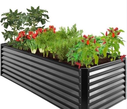 Outdoor Metal Raised Garden Bed for Vegetables, Flowers, Herbs - 8x4x2ft - Lot 151