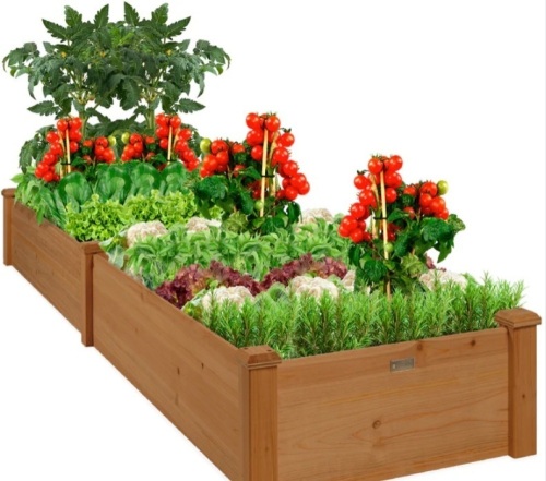 Wooden Raised Garden Bed Planter for Garden, Lawn, Yard - 8x2ft - Lot 165