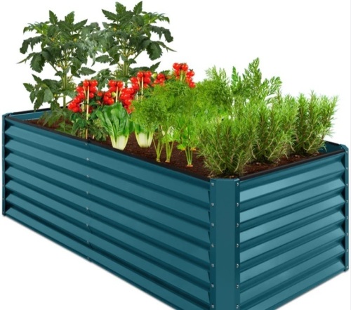 Outdoor Metal Raised Garden Bed for Vegetables, Flowers, Herbs - 6x3x2ft - Lot 168