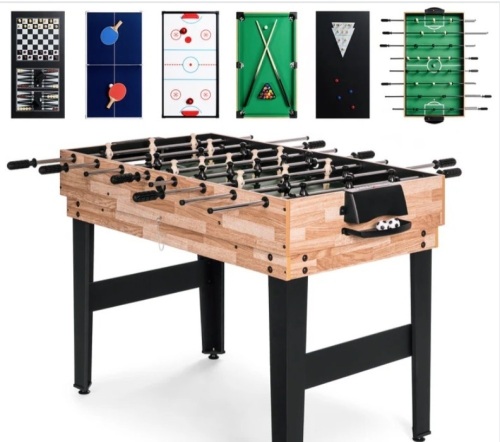 10-in-1 Combo Game Table Set w/ Pool, Foosball, Ping Pong, Chess - 2x4ft - Lot 176