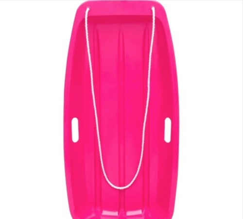Kids Outdoor Plastic Toboggan Snow Sled Board w/ Pull Rope, Handles - 35in - Lot 183