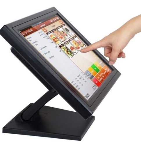 17" Touch Screen LED Display Monitor, Cash Register VOD System POS Stand Restaurant VGA LED Touch Screen Monitor HD for Restaurant Cafe Kiosk Retail - Lot 254