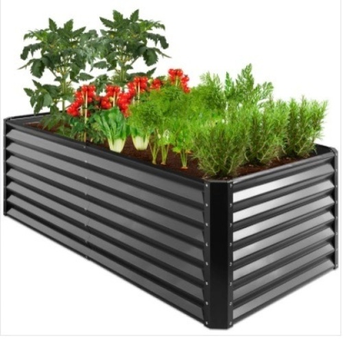 Outdoor Metal Raised Garden Bed for Vegetables, Flowers, Herbs - 6x3x2ft - Lot 466a
