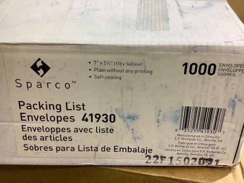 1000 packing list envelopes - Lot 107