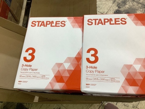 Case of 3 hole copy paper - Lot 125