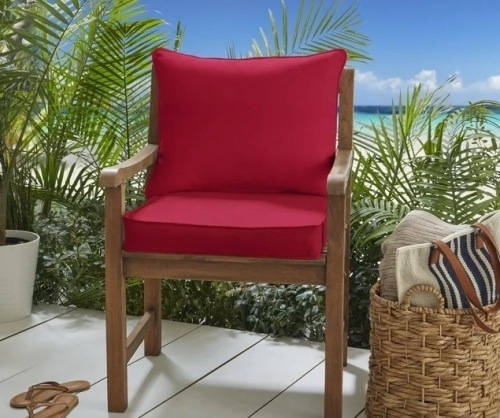 Crimson Red Indoor/Outdoor Deep Seating Pillow and Cushion Set - Lot 344