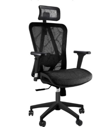 TICONN Big & Tall Ergonomic Office Chair, Home Office Desk Chairs with Wheels, Adjustable Headrest, 3D Adjustable Arm Rest, Lumbar Support (Black) - Lot 219