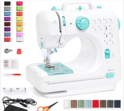 6V Portable Foot Pedal Sewing Machine w/ 12 Stitch Patterns - Lot 224