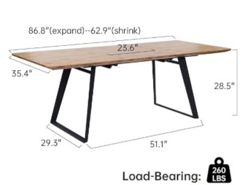Solid Oak expandable table top-no legs - Lot 256