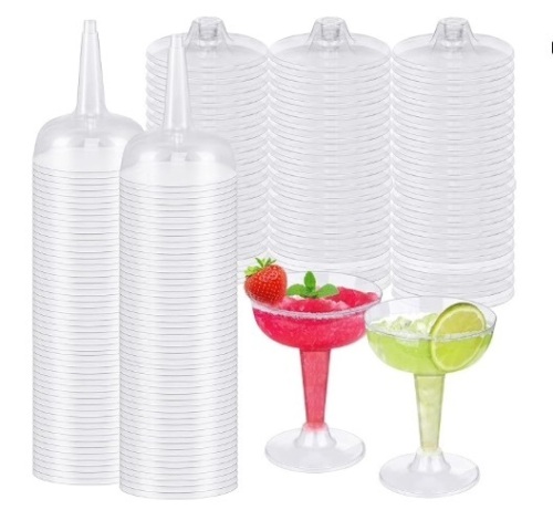 120 Pieces Plastic Margarita Glasses 4 Ounces Disposable Coupe Glasses Clear Champagne Tower Cups Party Cocktail Glasses Martini Glasses for Birthday Wedding Cinco De Mayo Party Supplies - Lot 226