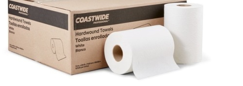 Coastwide Professional™ Hardwound Paper Towels, 1-Ply, 350 ft./Roll, 12 Rolls/Carton - Lot 330