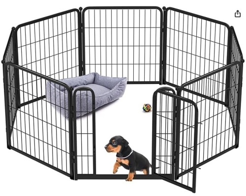 FXW Homeplus Dog Playpen Designed for Indoor Use, 24" Height for Puppy and Small Dogs, Black-8 panels - Lot 43