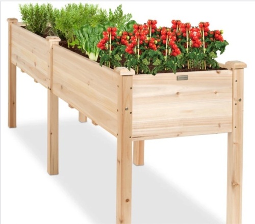 Raised Garden Bed, Elevated Wood Garden Planter Stand - 72x23x30in - Lot 351