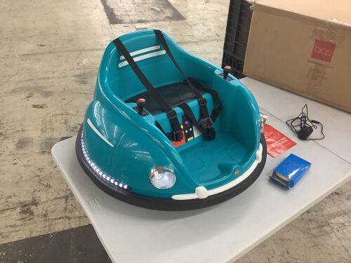 6V Kids Ride On Bumper Car Toy w/ Remote, Harness, Lights, 360 Degree Spin - Lot 200