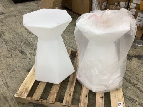 Lot of (2) LED Light Up Tables - No Power Supply or Remotes  - Lot 390