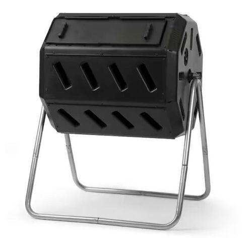 Tumbling Composter with Two Chambers for Efficient Batch Composting - Lot 399