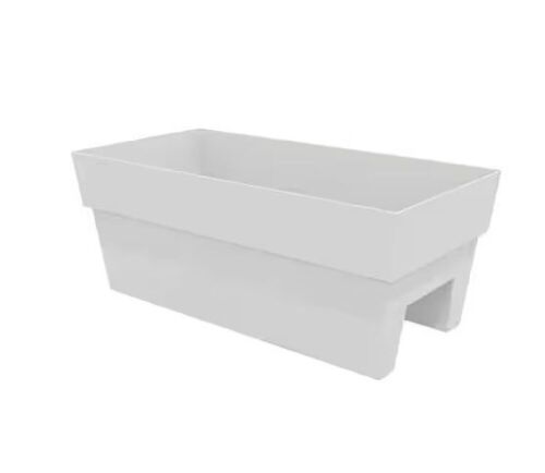 Lot of (3) Bloem Finley Deck Rail Resin Planter 24 in. Casper White  - Lot 418