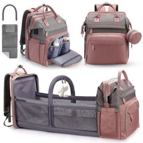 DERJUNSTAR Baby Diaper Bag Backpack with Changing Station - Lot 421