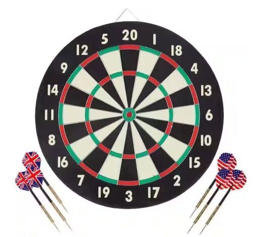 Dart Board Game Set with Six 17 g Brass Tipped Darts  - Lot 426